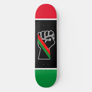 black pride red green fist pan African flag unity Skateboard