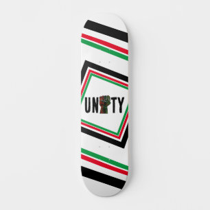 black pride red green fist pan African flag unity  Skateboard