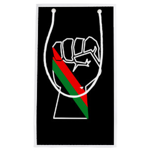 black pride red green fist pan African flag unity Small Gift Bag