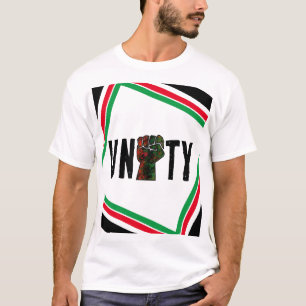 black pride red green fist pan African flag unity T-Shirt