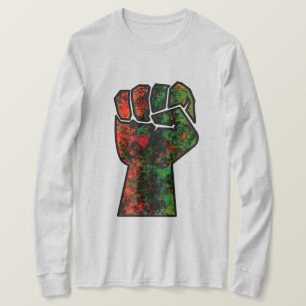 black pride red green fist pan African flag unity  T-Shirt