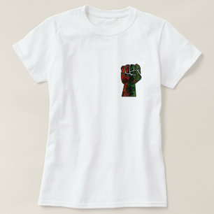 black pride red green fist pan African flag unity T-Shirt