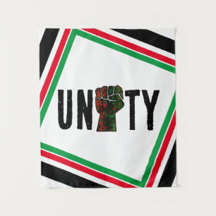 black pride red green fist pan African flag unity  Tapestry