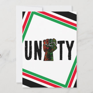 black pride red green fist pan African flag unity  Thank You Card