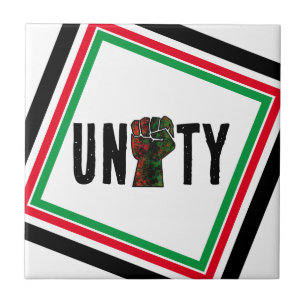 black pride red green fist pan African flag unity Tile