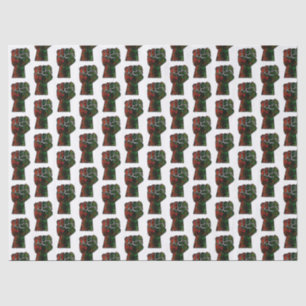 black pride red green fist pan African flag unity  Tissue Paper