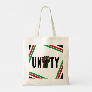 black pride red green fist pan African flag unity Tote Bag