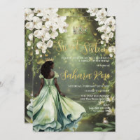 Black Princess and Frog Sage Green Dress Sweet 16