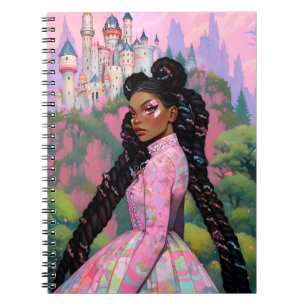 Black Princess Fantasy Art Notebook