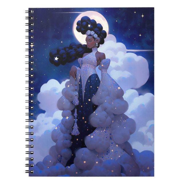 Black Princess Fantasy Art Notebook (Front)