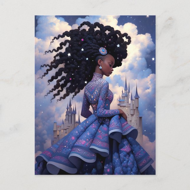 Black Princess Fantasy Art Postcard (Front)