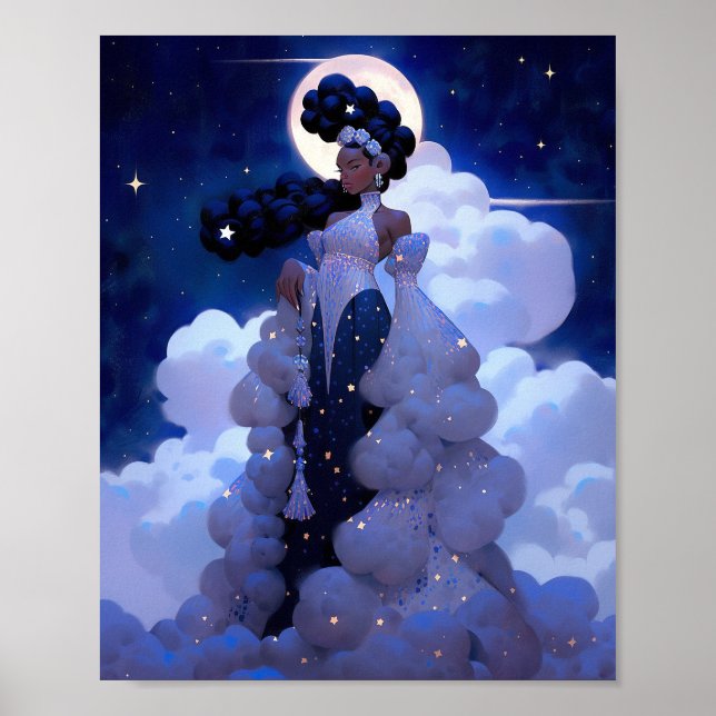 Black Princess Fantasy Art Poster (Front)