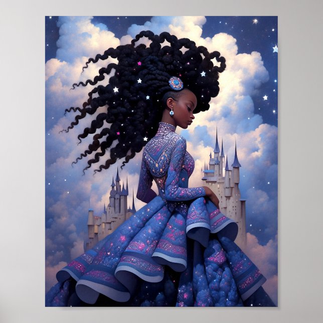 Black Princess Fantasy Art Poster (Front)