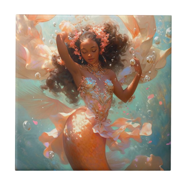 Black Princess Fantasy Art Tile (Front)