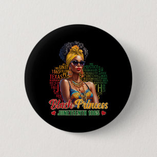 Black Princess Juneteenth 1865 4th Of July African 6 Cm Round Badge