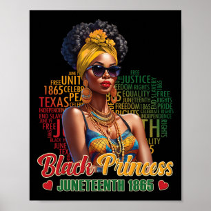 Black Princess Juneteenth 1865 4th Of July African Poster
