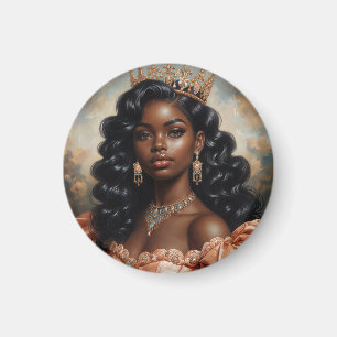 Black Princess Portrait Magnet