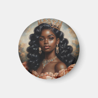 Black Princess Portrait Magnet