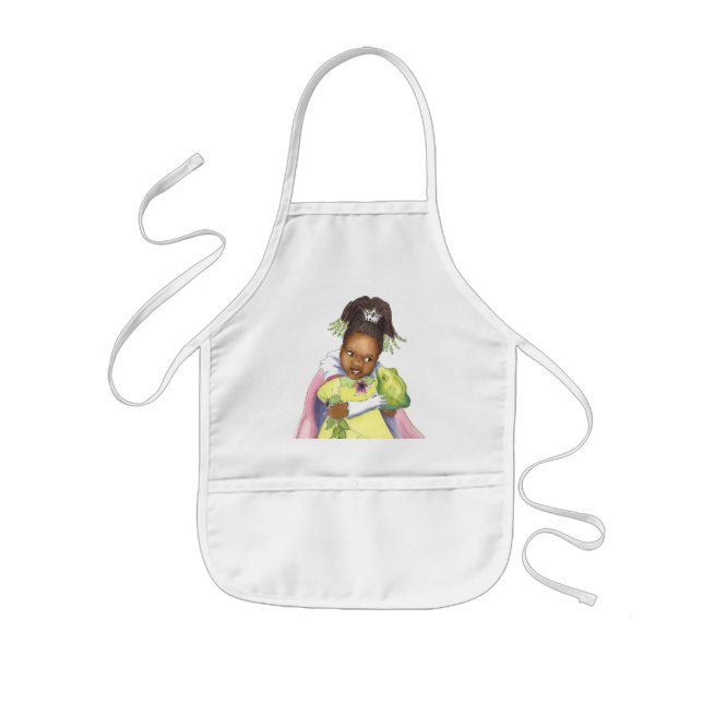 Black Princess & the Frog girl's craft apron (Front)