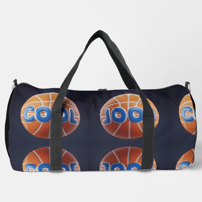 Black Print Cut Sew Large Duffel Bag (Front)