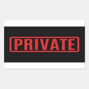 Black Private Rectangular Sticker