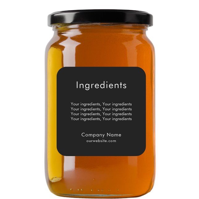 Black product ingredient listing business label (Creator Uploaded)
