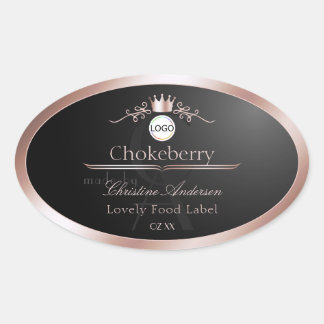 Black Product Label Rose Gold Frame Logo Monogram