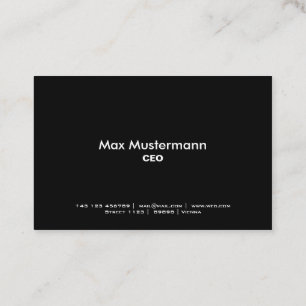Black professional business card