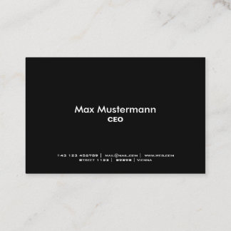 Black professional business card