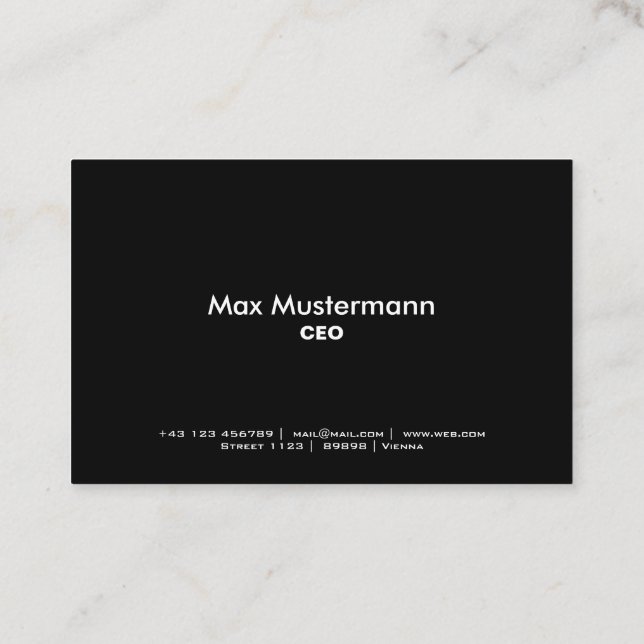 Black professional business card (Back)