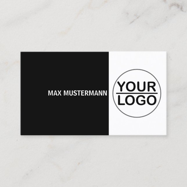Black professional business card with LOGO (Front)