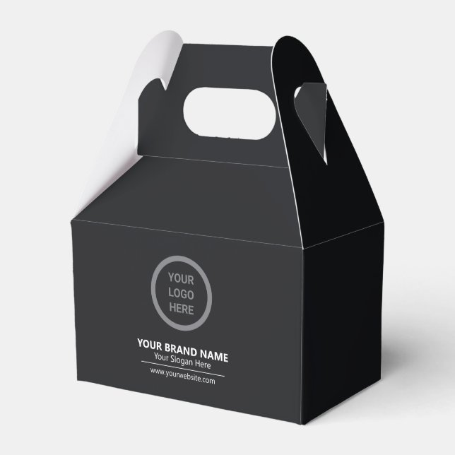 Black Professional Business Custom Logo Promotion Favour Box (Front Side)