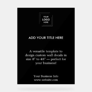 Black Professional Business Logo Acrylic Sign
