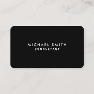Black Professional Elegant Modern Plain Simple Business Card