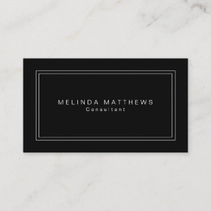 Black Professional Elegant Plain Modern Simple Business Card