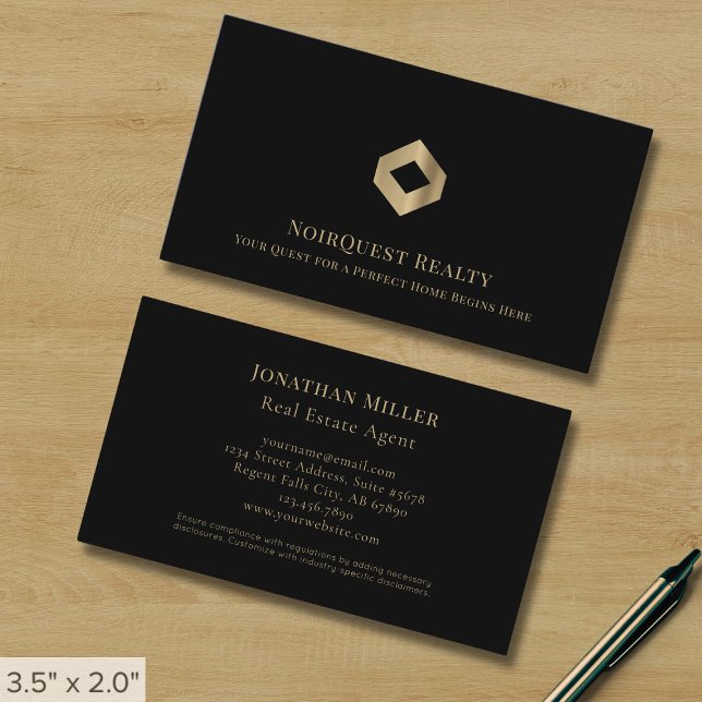 Black Professional Luxury Logo Business Card (Creator Uploaded)