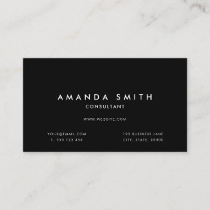 Black Professional Modern Minimal Business Card