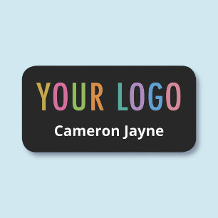 Black Professional Name Tag Logo Magnetic or Pin