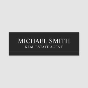 Black Professional Personalized Name Tag