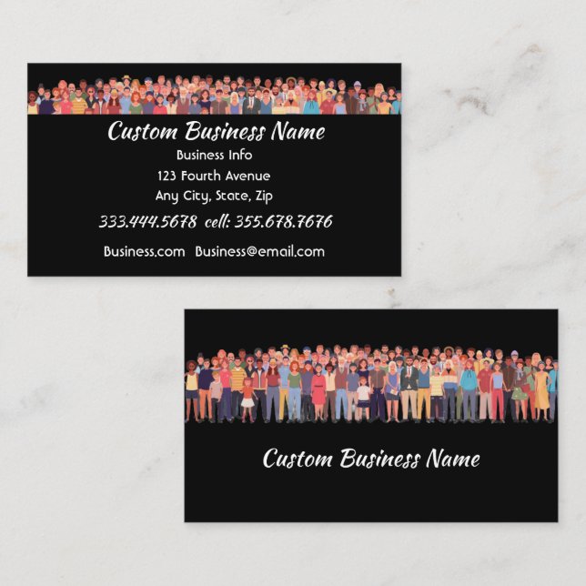 Black Professional Personnel Mgr, HR Mgr,  Business Card (Front/Back)
