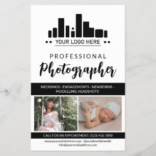Black Professional Photographer Your Logo Flyer
