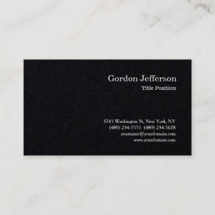 Black Professional Simple Modern Plain Business Card