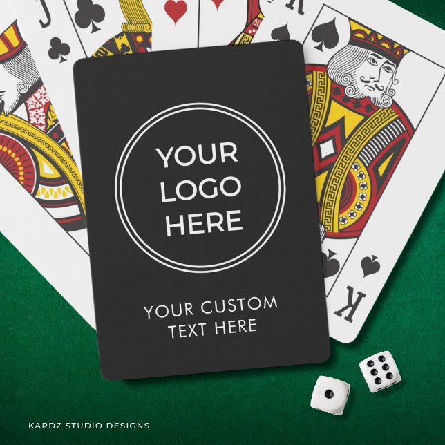 Black Promotional Branded Logo Playing Cards (Add your business logo and website or tagline.)