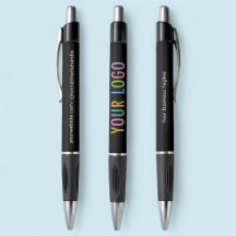 Black Promotional Pen with Logo Business Branded