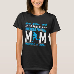 Black Proud American Football Mom Shirt