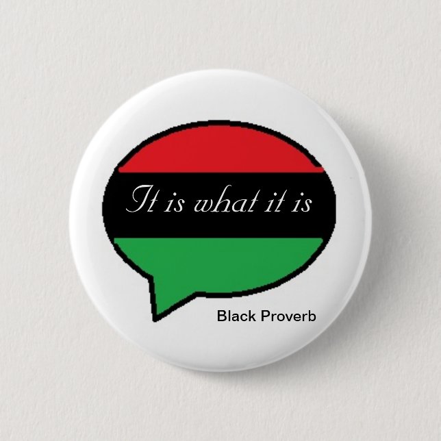 Black Proverb Button (Front)