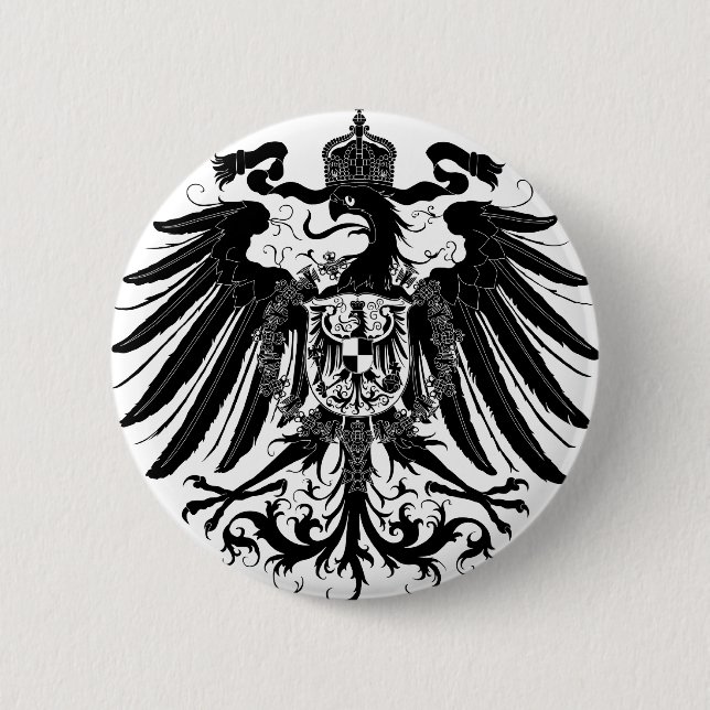 Black Prussian Eagle 6 Cm Round Badge (Front)