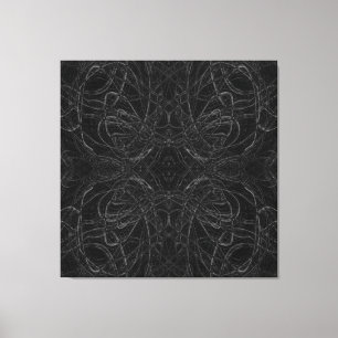 Black psychedelic pattern canvas print