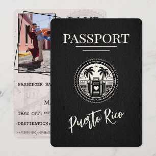 Black Puerto Rico Passport Save The Date