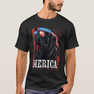 Black Pug 4th Of July Dog Mum Dog Dad Merica Usa F T-Shirt